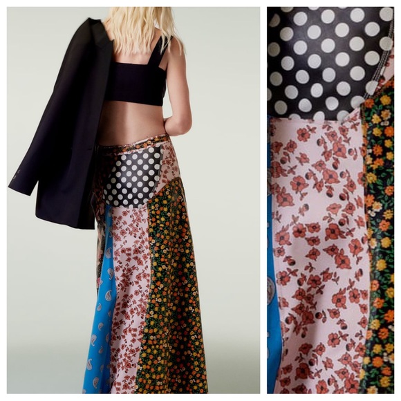 NWT. Zara Limited Edition Leather Printed High Waisted Long Skirt. Size S. - Picture 4 of 15